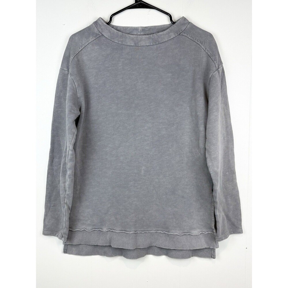 Anthropologie PILCRO SM Sweatshirt Gray Boho Relaxed Cotton - Picture 1 of 12